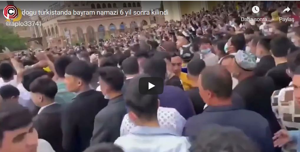 Doğu Türkistan’da Ramazan Bayramı namazı kılındı